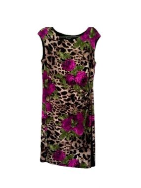 Connected Apparel Plum Floral Dress Size 14